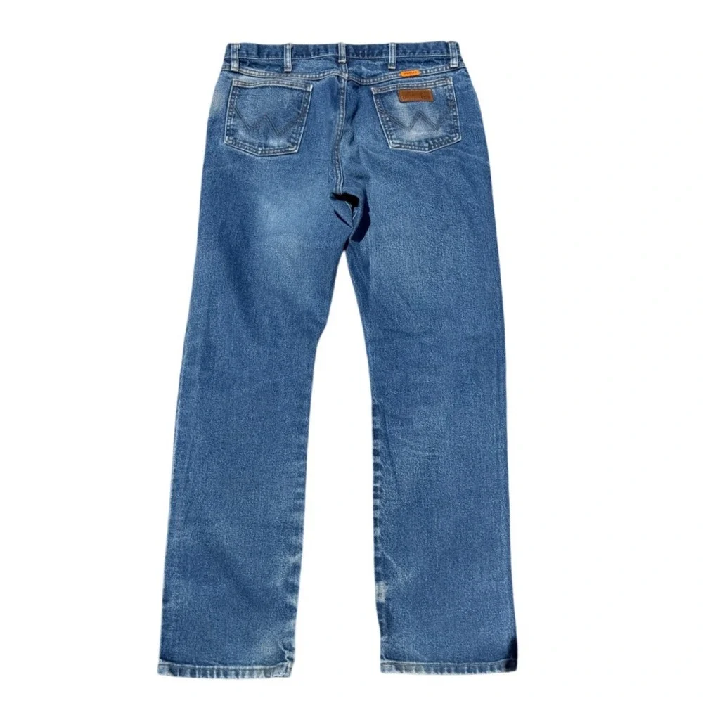 Wrangler FR Flame Resistant Jeans Mens Blue Denim Work Pants Size 35x36
